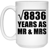 94th Anniversary Square Root of 8836 Years As Mr & Mrs - 15oz Coffee Mug