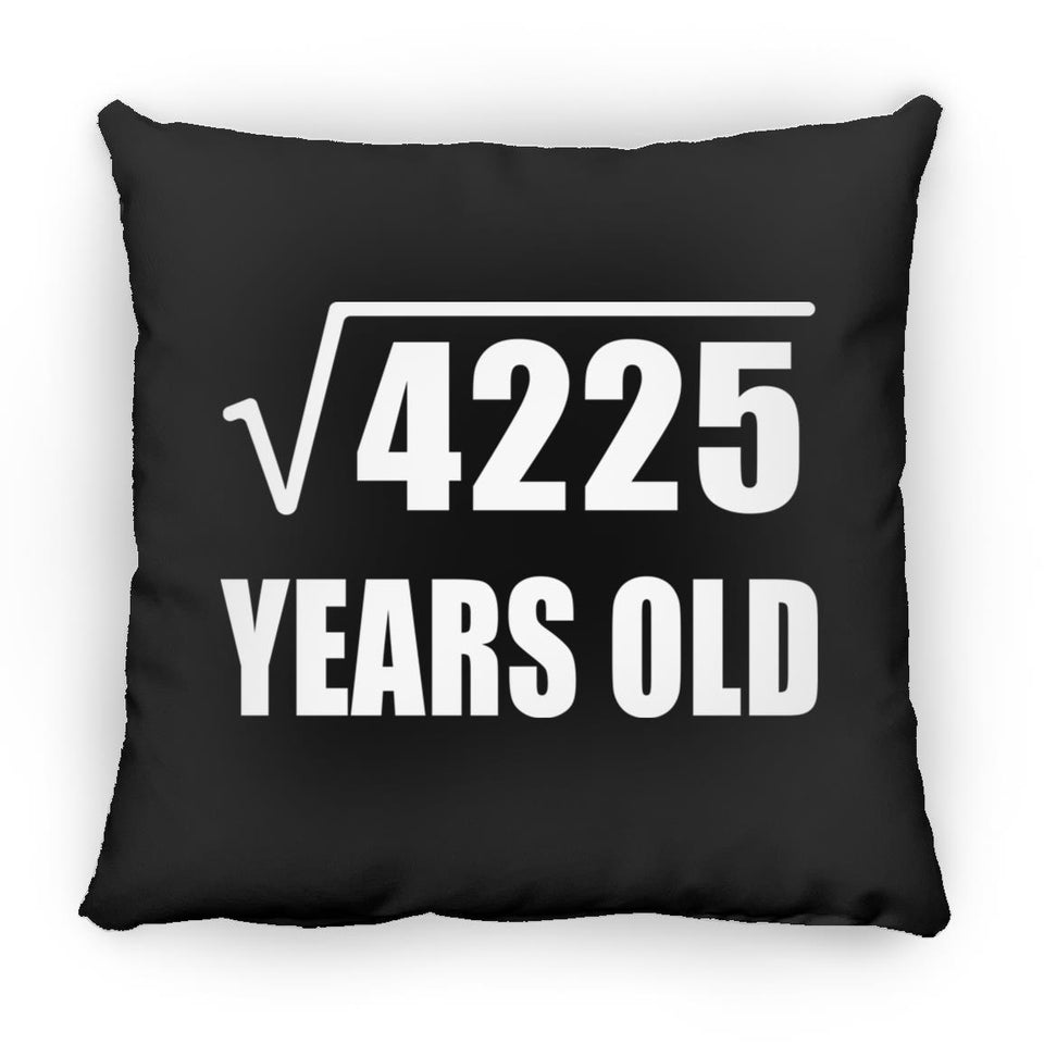 65th Birthday Square Root of 4225 Years Old - Throw Pillow Black