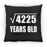 65th Birthday Square Root of 4225 Years Old - Throw Pillow Black