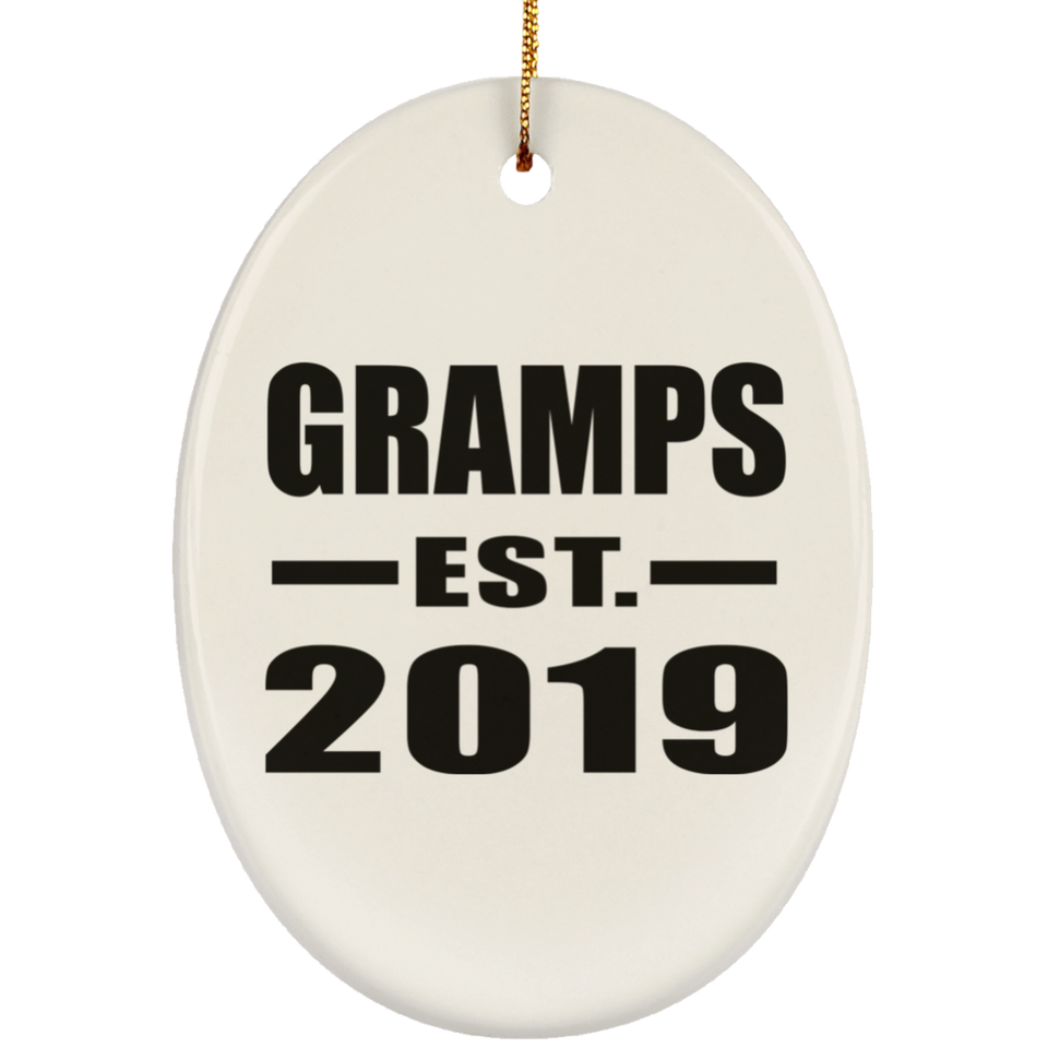 Gramps Established EST. 2019 - Oval Ornament