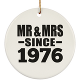 48th Anniversary Mr & Mrs Since 1976 - Circle Ornament