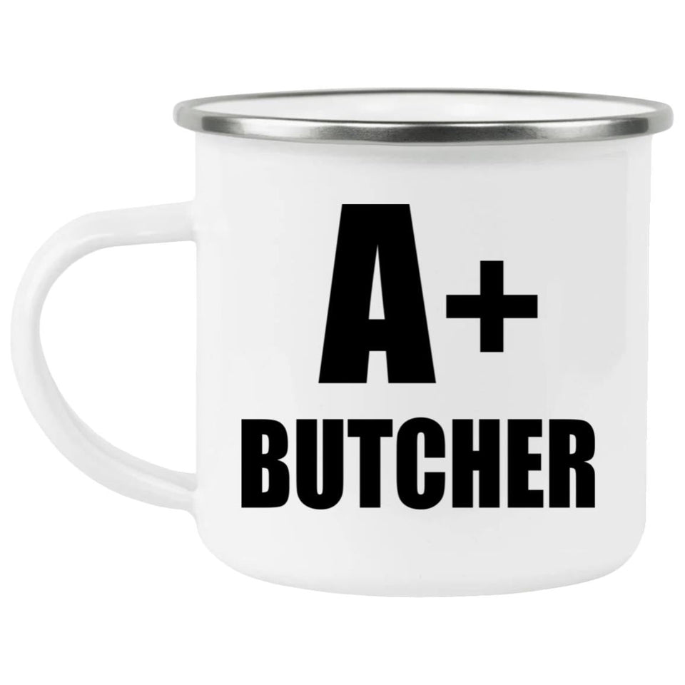 A+ Butcher - 12oz Camping Mug