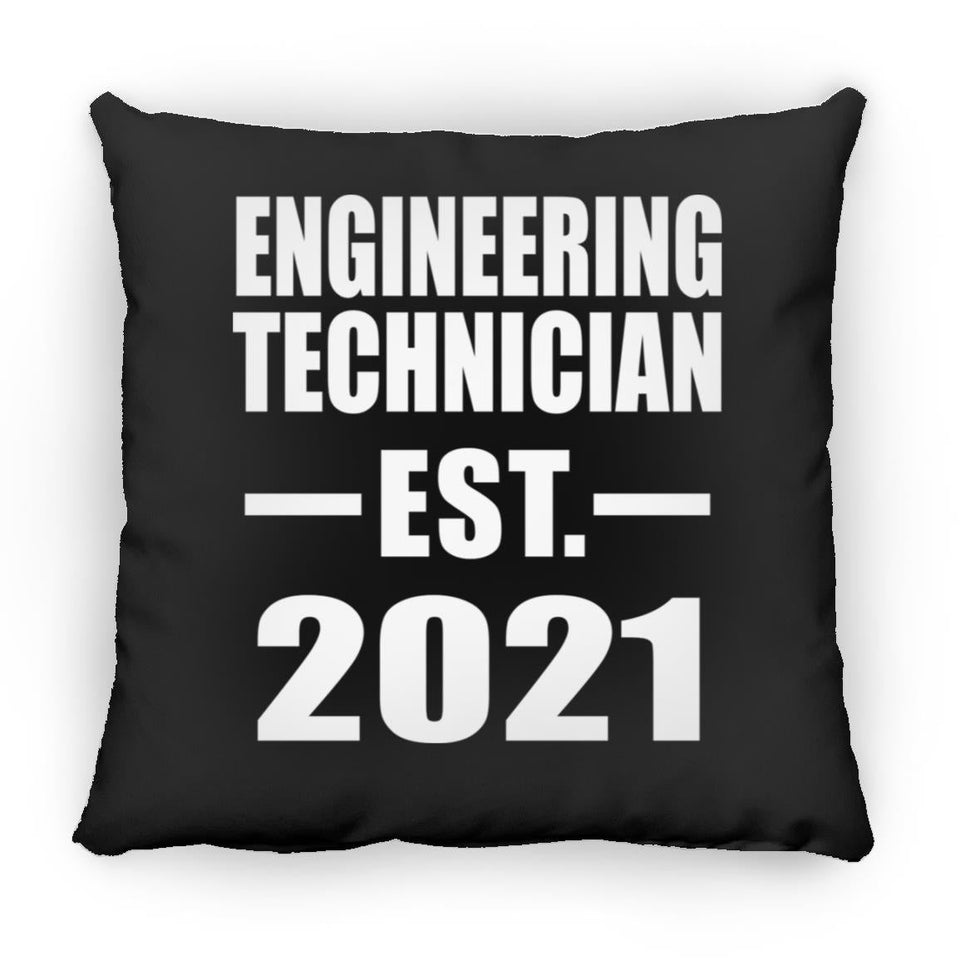 Engineering Technician Established EST. 2021 - Throw Pillow Black
