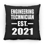 Engineering Technician Established EST. 2021 - Throw Pillow Black