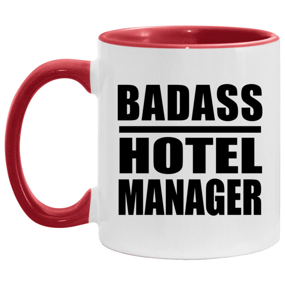 Badass Hotel Manager - 11oz Accent Mug Red