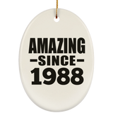36th Birthday Amazing Since 1988 - Oval Ornament