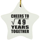 7th Anniversary Cheers To Square Root of 49 Years Together - Star Ornament