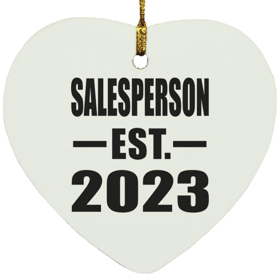 Salesperson Established EST. 2023 - Heart Ornament