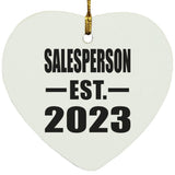 Salesperson Established EST. 2023 - Heart Ornament
