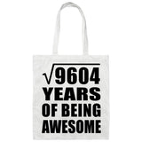 98th Birthday Square Root of 9604 Years of Being Awesome - Tote Bag White