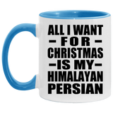 All I Want For Christmas Is My Himalayan Persian - 11oz Accent Mug Blue