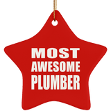 Most Awesome Plumber - Star Ornament
