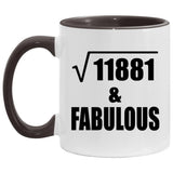 109th Birthday Square Root of 11881 & Fabulous - 11oz Accent Mug Black