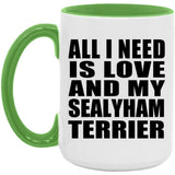 All I Need Is Love And My Sealyham Terrier - 15oz Accent Mug Green