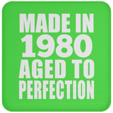 44th Birthday Made In 1980 Aged to Perfection - Drink Coaster
