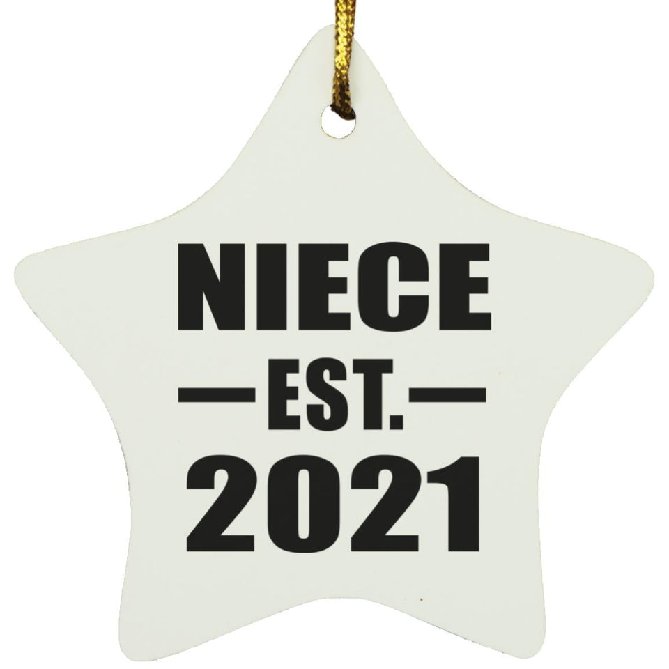 Niece Established EST. 2021 - Star Ornament