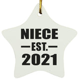 Niece Established EST. 2021 - Star Ornament