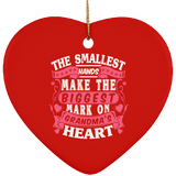 The Smallest Hands Make The Biggest Mark On Grandma's Heart - Heart Ornament
