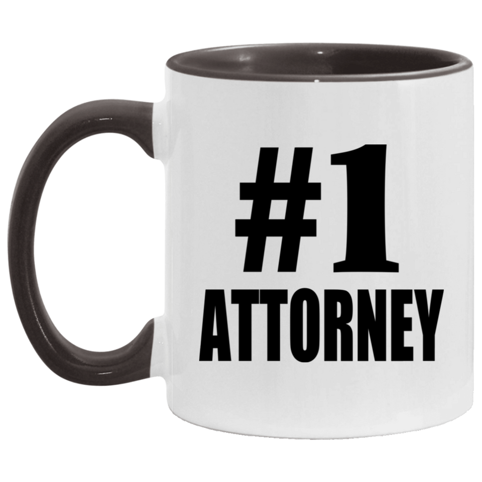 Number One #1 Attorney - 11oz Accent Mug Black