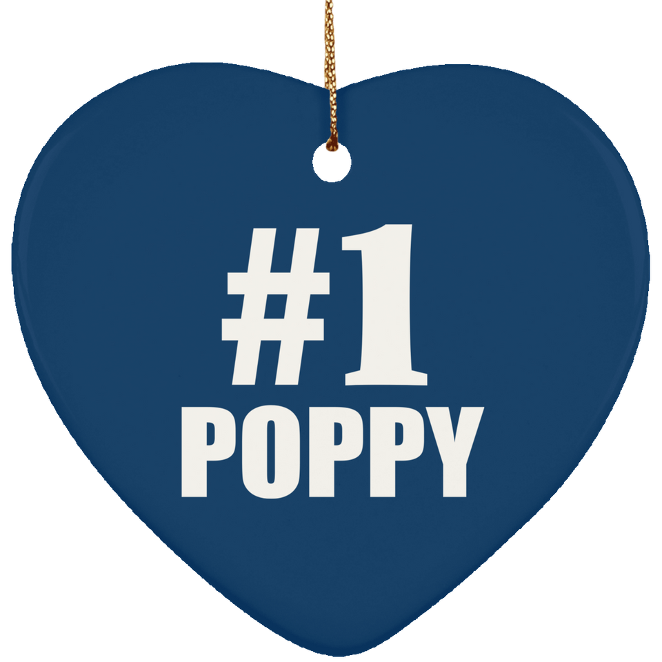 Number One #1 Poppy - Heart Ornament