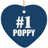 Number One #1 Poppy - Heart Ornament