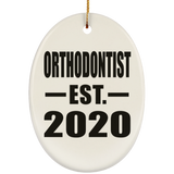 Orthodontist Established EST. 2020 - Oval Ornament