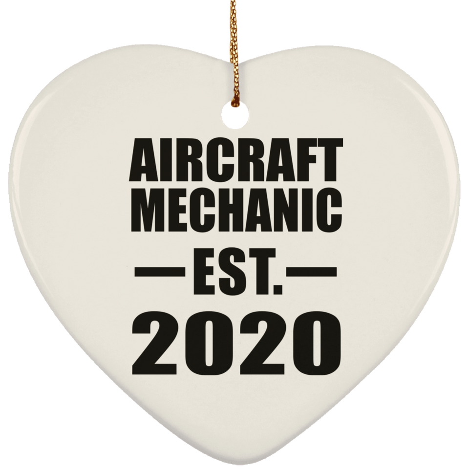 Aircraft Mechanic Established EST. 2020 - Heart Ornament