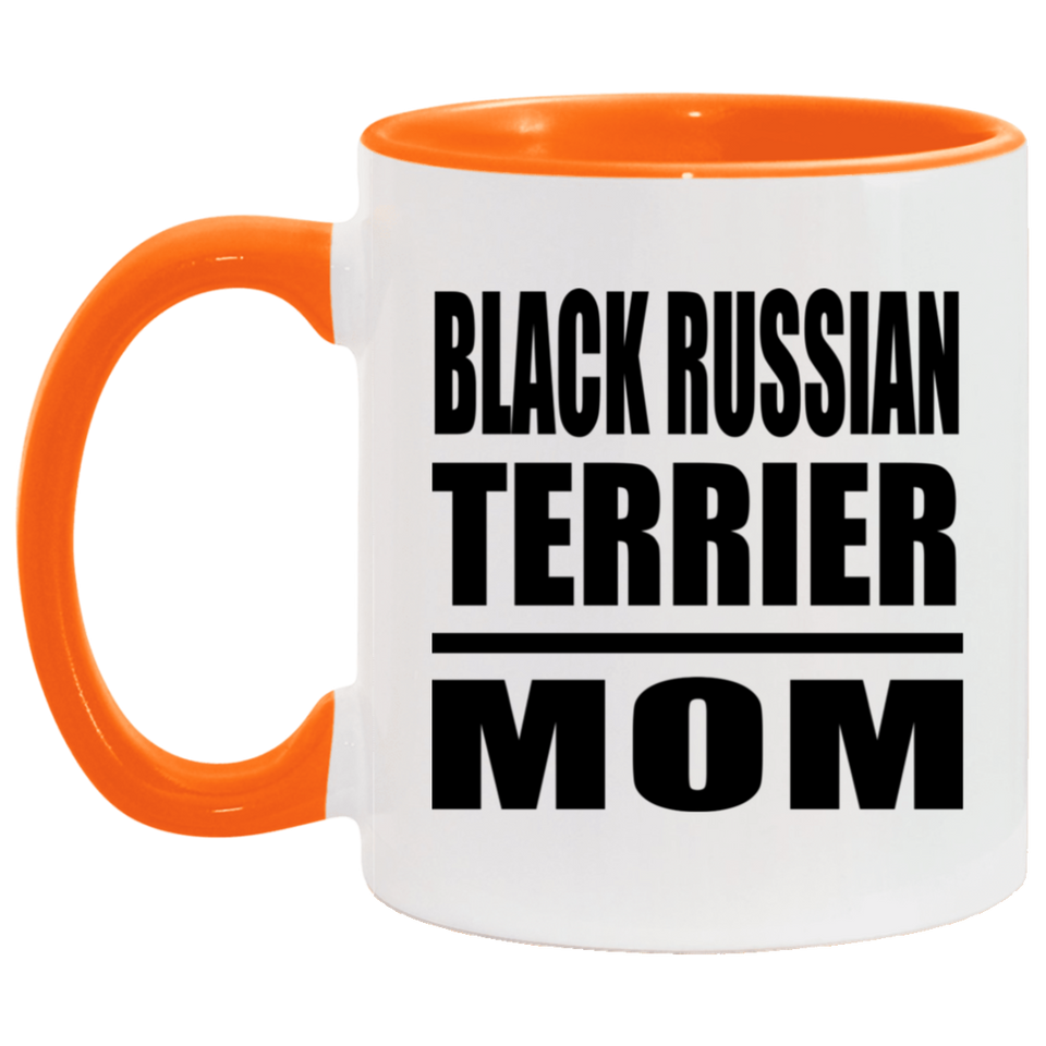 Black Russian Terrier Mom - 11oz Accent Mug Orange