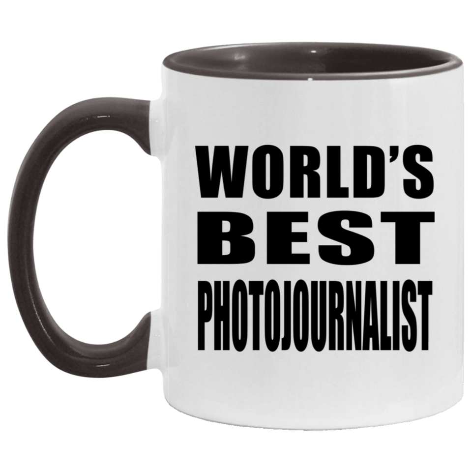 World's Best Photojournalist - 11oz Accent Mug Black