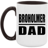 Broholmer Dad - 15oz Accent Mug Black