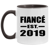 Fiance Established EST. 2019 - 11oz Accent Mug Black