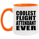 Coolest Flight Attendant Ever - 11oz Accent Mug Orange