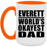 Everett World's Okayest Dad - 15oz Accent Mug Orange