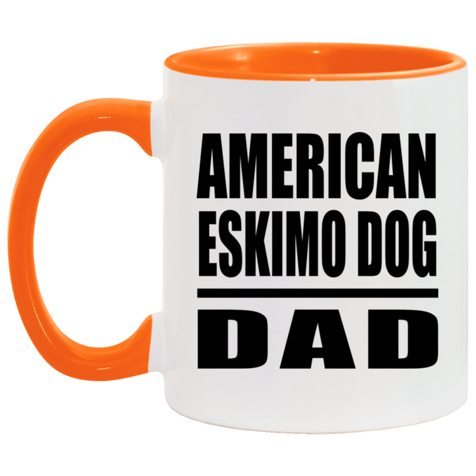 American Eskimo Dog Dad - 11oz Accent Mug Orange