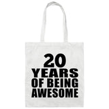 20th Birthday 20 Years Of Being Awesome - Tote Bag White