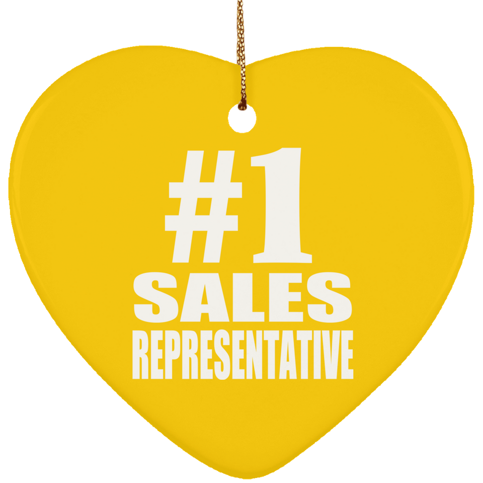 Number One #1 Sales Representative - Heart Ornament