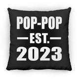 Pop-Pop Established EST. 2023 - Throw Pillow Black