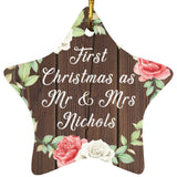 First Christmas As Mr & Mrs Nichols - Star Ornament A