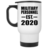 Military Personnel Established EST. 2020 - White Travel Mug
