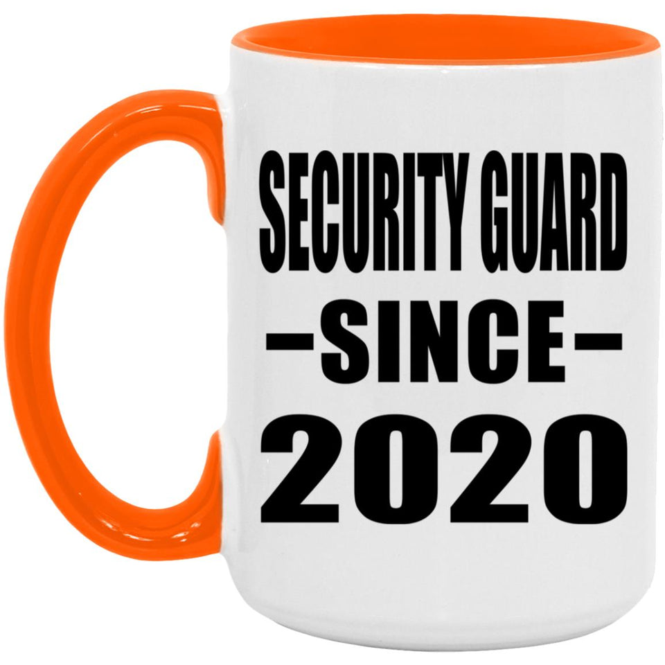 Security Guard Since 2020 - 15oz Accent Mug Orange