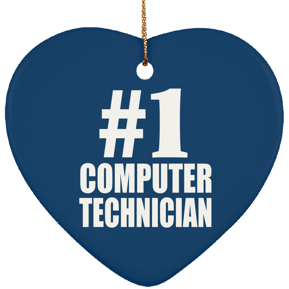 Number One #1 Computer Technician - Heart Ornament