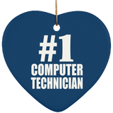 Number One #1 Computer Technician - Heart Ornament