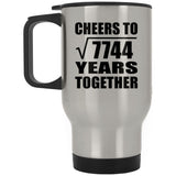 88th Anniversary Cheers To Square Root of 7744 Years Together - Silver Travel Mug