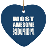 Most Awesome School Principal - Heart Ornament