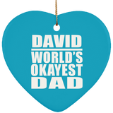 David World's Okayest Dad - Heart Ornament