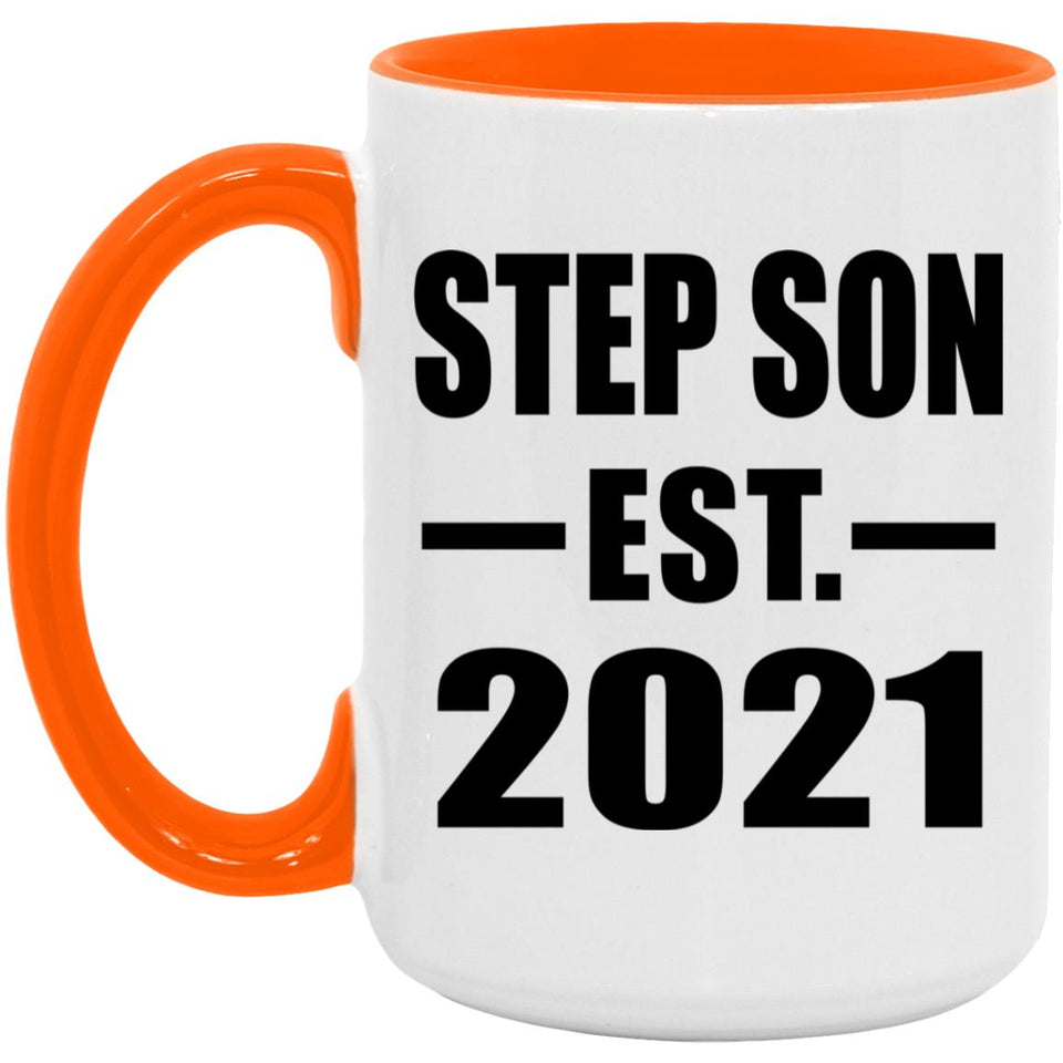 Step Son Established EST. 2021 - 15oz Accent Mug Orange