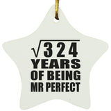 18th Anniversary Square Root of 324 Years of Mr Perfect - Star Ornament