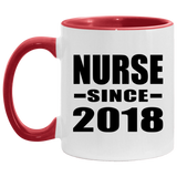 Nurse Since 2018 - 11oz Accent Mug Red