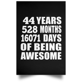 44th Birthday 44 Years 528 Months 16071 Days Of Awesome - Poster Portrait