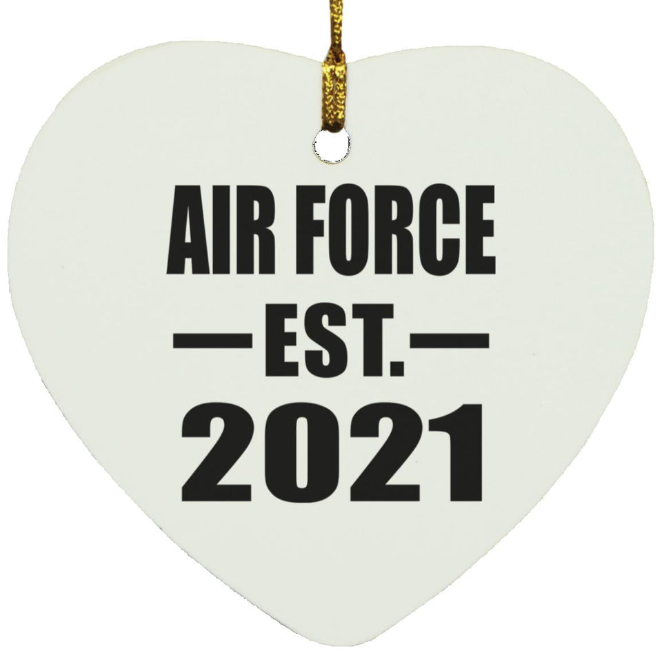 Air Force Established EST. 2021 - Heart Ornament